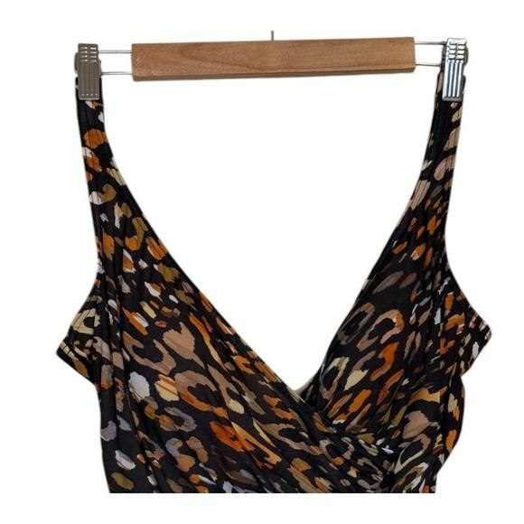 Miraclesuit Swimsuit 6 Women Brown One Piece Stretch Vacation Beach Summer Slims - Picture 2 of 6